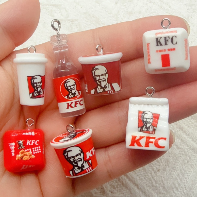 Packaging - 10pcs cartoon resin food bag keychain,